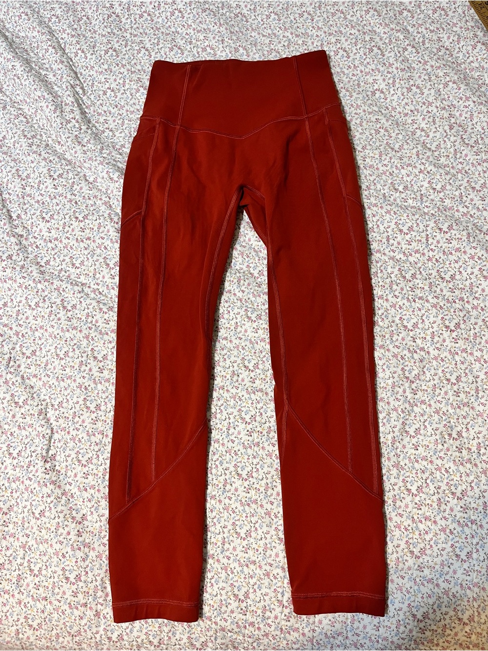 Lululemon High-Waist burnt orange Active Leggings. Size 4